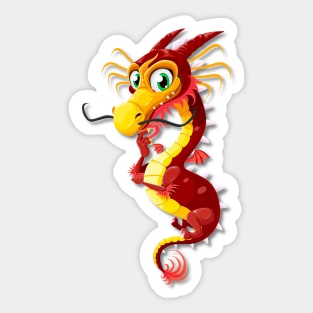 Chinese New Year Red Dragon Sticker